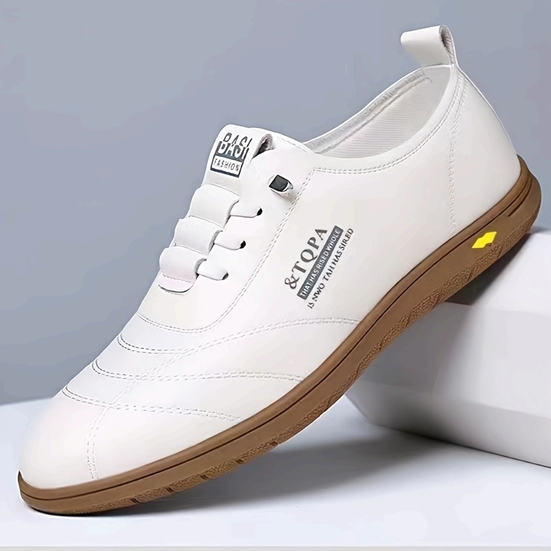 1 Pair of Men's Fashionable Lace-up Sneakers, Men's Dress Shoes with Letter Print, Men's Flat Shoes Suitable for All Seasons, Ideal for Daily and Casual Occasions