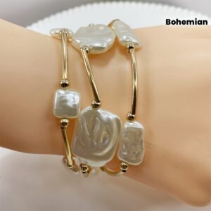 Three-Piece French Vintage Bohemian Style, Elegant Temperament, Goddess Vibe, Easy And Generous Daily Wear Bracelet for Women