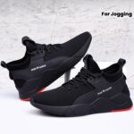 Men'S Low-Top Sneakers - Lightweight And Breathable Design, Featuring Laces And Cushioned Soles - Suitable for Fitness, Running, And Everyday Casual Wear - Easy Black Style with an Easy-To-Clean Upper