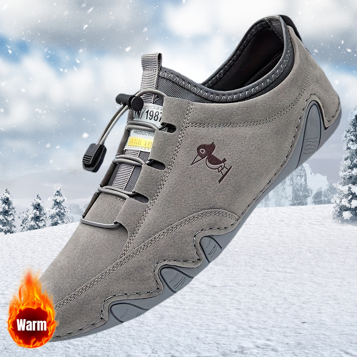 Men's All-Season Outdoor Hiking Sneakers with Non-Slip Rubber Sole, Breathable Upper & Elastic Closure - All-Terrain Traction for Walking, Trekking, Casual Wear - Round Toe Comfortable All-Weather Shoes