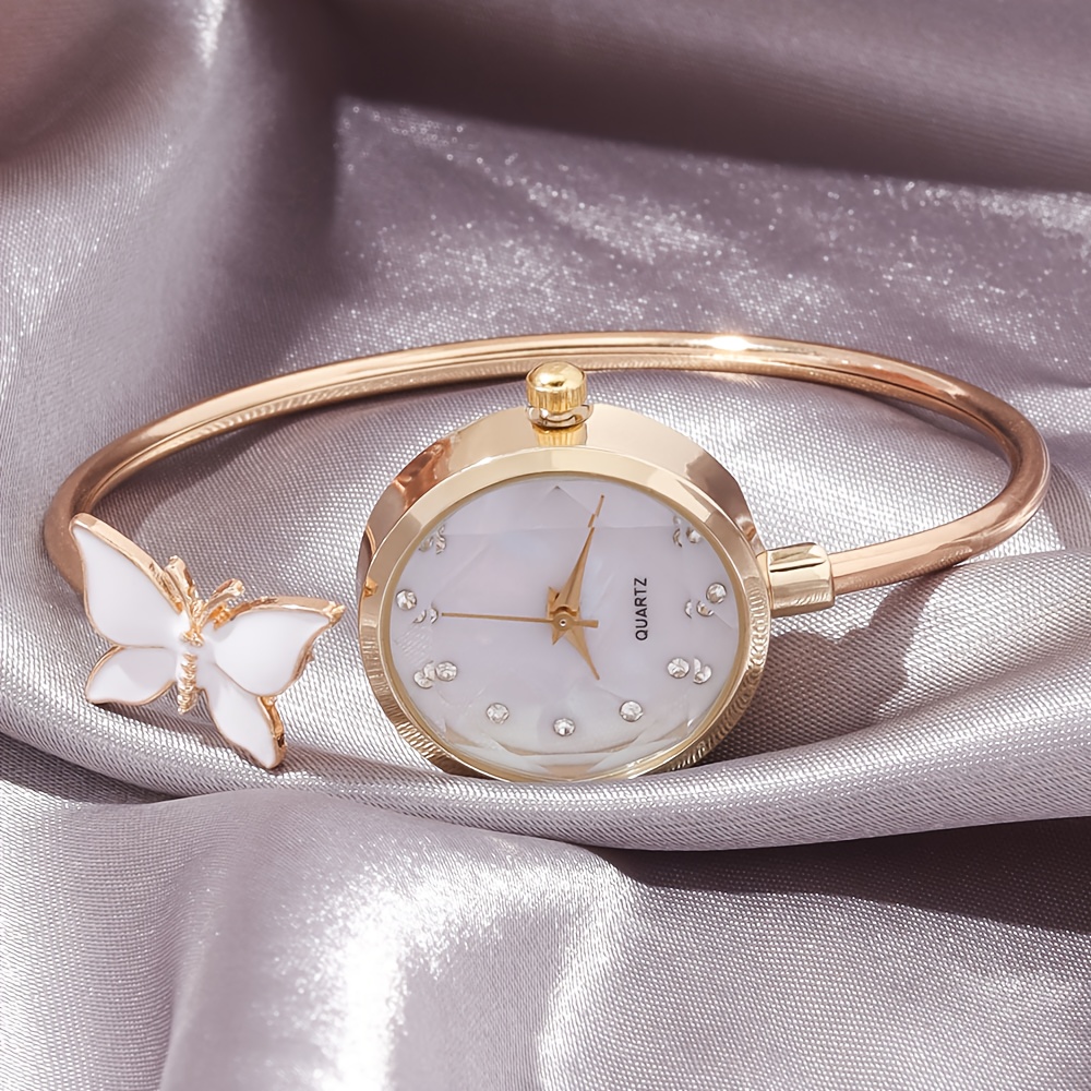 1pc Minimalist Ladies' Watch, Featuring a Classic Round Dial with a Clean Surface and Butterfly Decoration—a Perfect Gift for Family and Friends: Birthday Present/back-to-school Season/Halloween/daily Wear. No Box Included. A Stylish Back-to-school - Image 5
