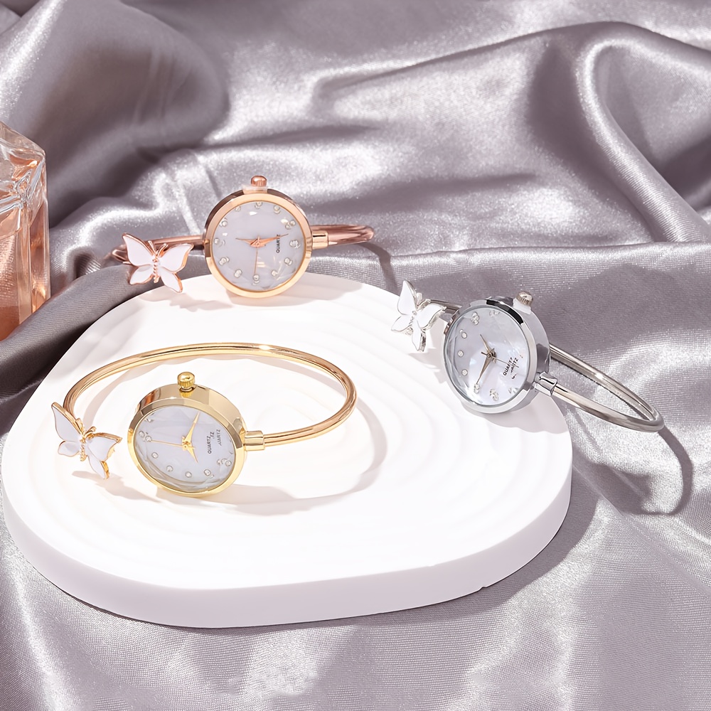 1pc Minimalist Ladies' Watch, Featuring a Classic Round Dial with a Clean Surface and Butterfly Decoration—a Perfect Gift for Family and Friends: Birthday Present/back-to-school Season/Halloween/daily Wear. No Box Included. A Stylish Back-to-school - Image 3