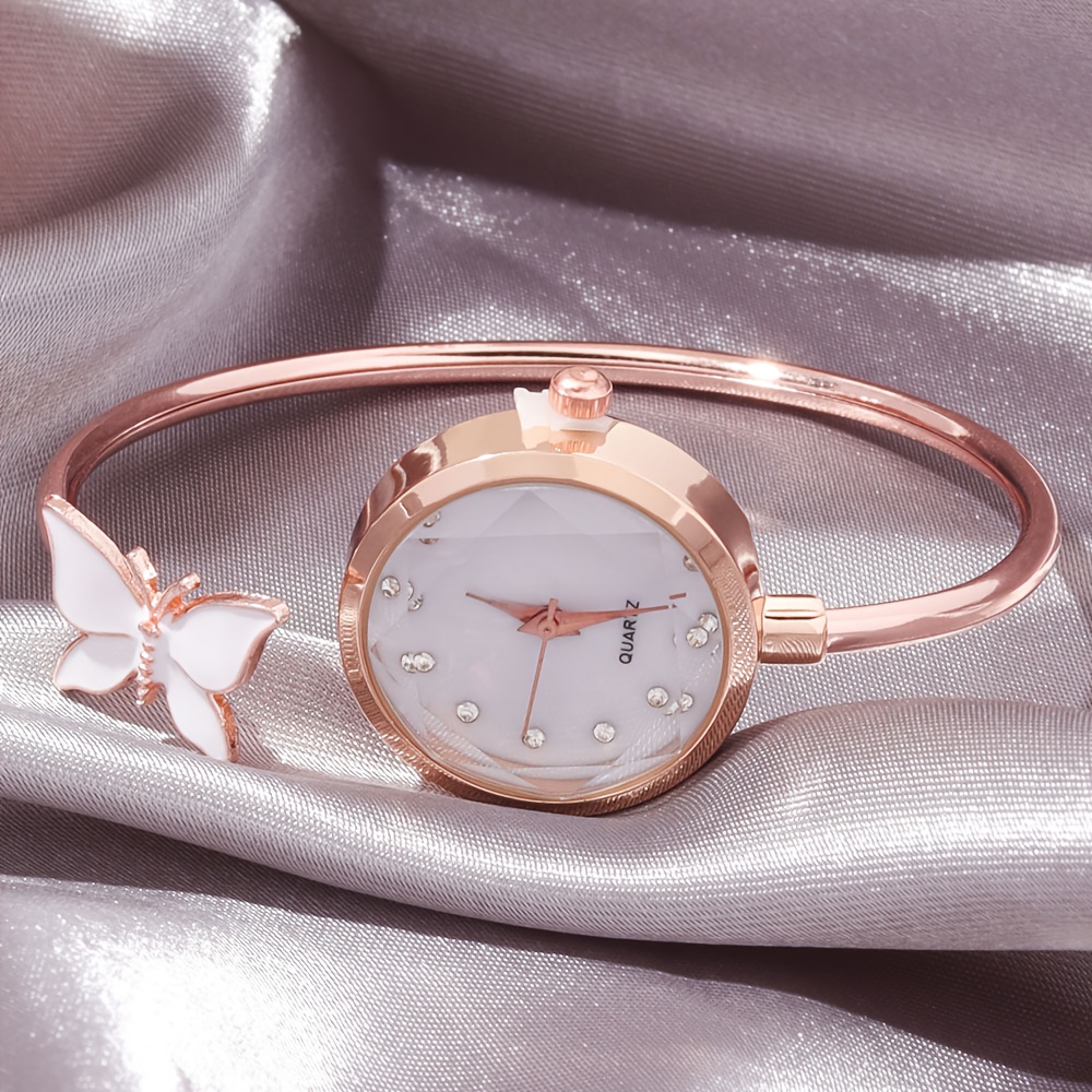 1pc Minimalist Ladies' Watch, Featuring a Classic Round Dial with a Clean Surface and Butterfly Decoration—a Perfect Gift for Family and Friends: Birthday Present/back-to-school Season/Halloween/daily Wear. No Box Included. A Stylish Back-to-school - Image 4