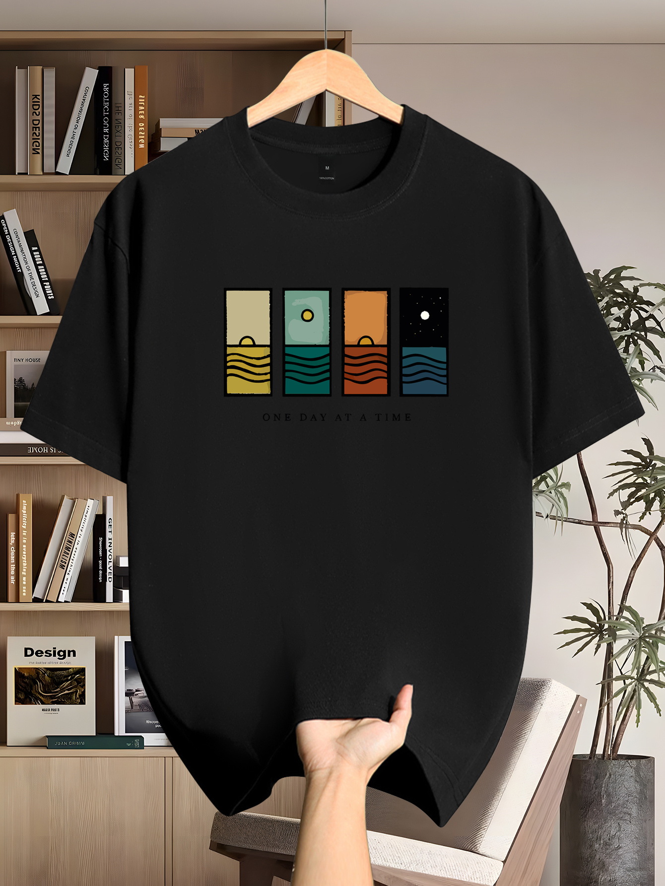 Men'S Short Sleeve T-Shirt | Casual Crew Neck with Slight Stretch, Geometric Pattern, Summer Season, Regular Fit for Adults - Image 3