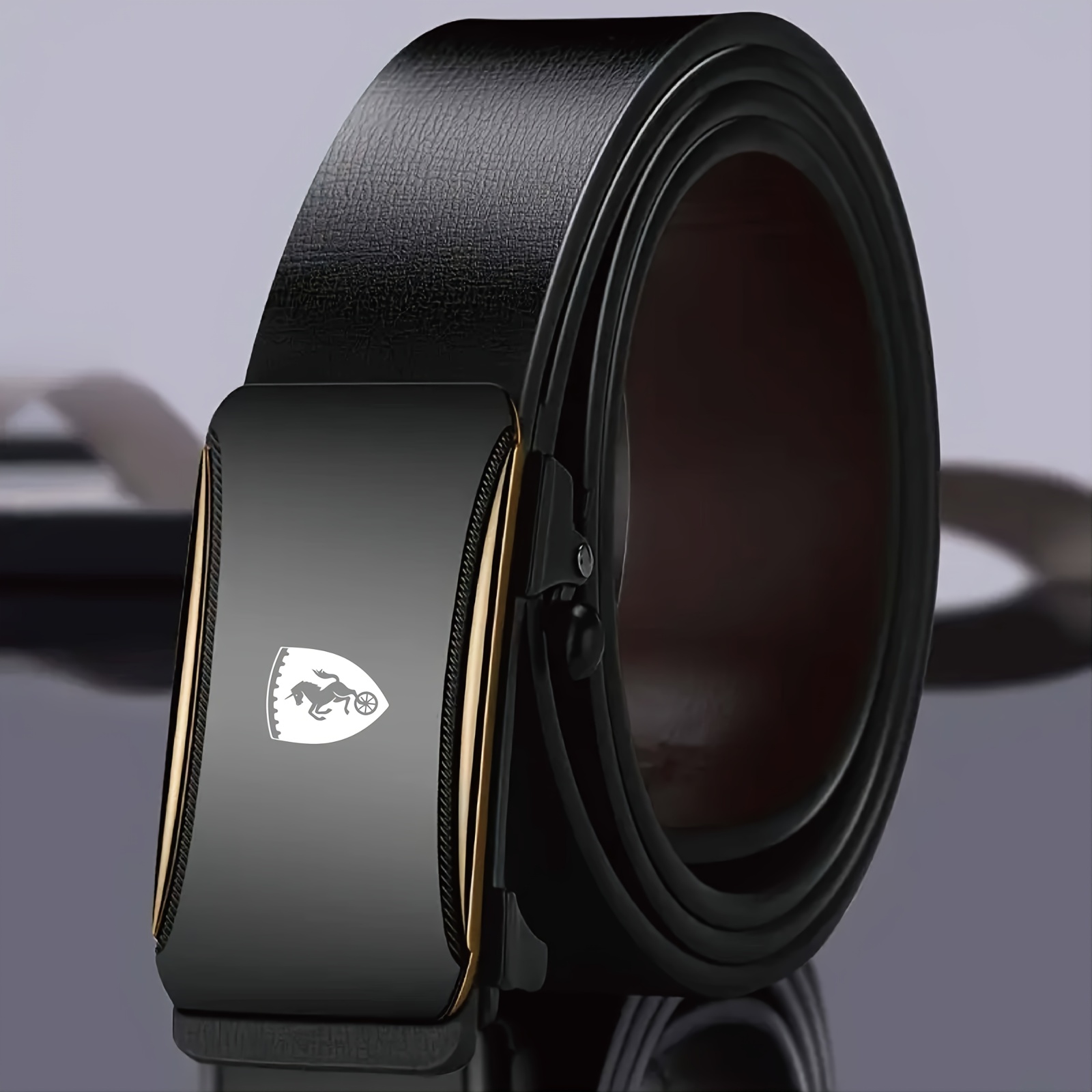 Men'S Waist Belt with One Wheel Horse Pattern Business Belt Suitable for Suits, Suits, Formal Wear, Jeans, Casual Wear, Adjustable Length, Durable Alloy Buckle, Three-Dimensional Embossed High-End Belt, Father'S Day Gift, Husband'S Birthday Gift - Image 3