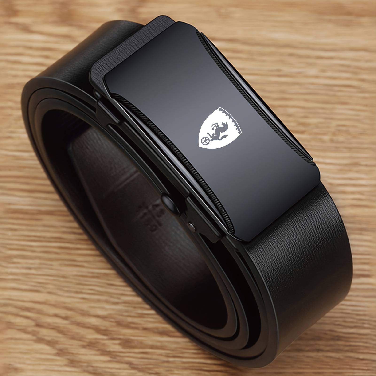 Men'S Waist Belt with One Wheel Horse Pattern Business Belt Suitable for Suits, Suits, Formal Wear, Jeans, Casual Wear, Adjustable Length, Durable Alloy Buckle, Three-Dimensional Embossed High-End Belt, Father'S Day Gift, Husband'S Birthday Gift - Image 4