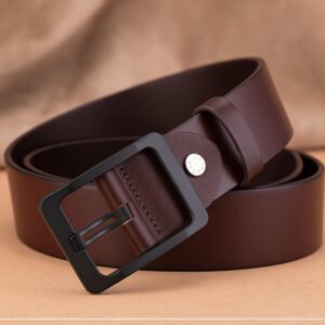 Men's Genuine Leather Belt, Classic Minimalist Style, Suitable for Both Business and Casual Occasions, Adjustable Design, Ideal as a Gift for Friends, Durable Metal Alloy Buckle