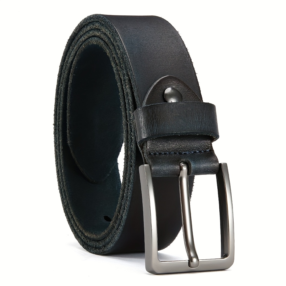 Men's Genuine Leather Belt, Fashionable Pin Buckle Alloy - Casual and Versatile, Suitable for Street Style, Good Gift Choice - Image 11