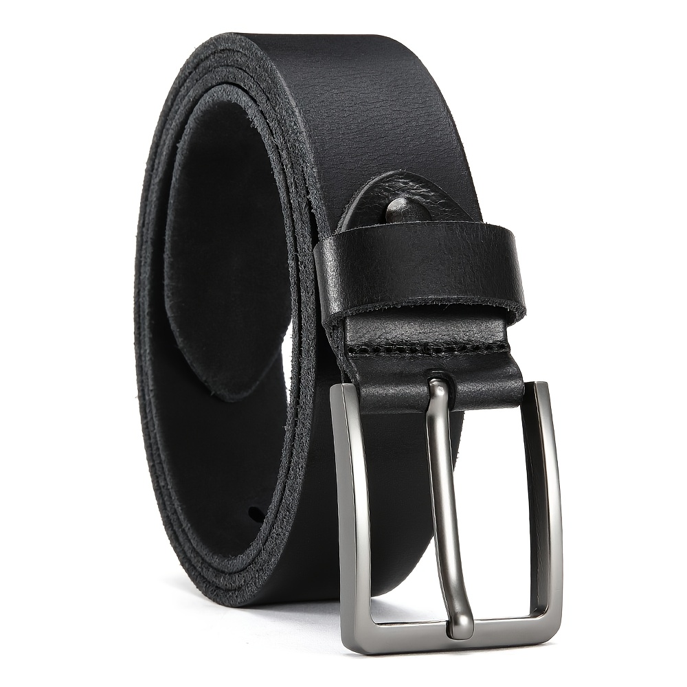 Men's Genuine Leather Belt, Fashionable Pin Buckle Alloy - Casual and Versatile, Suitable for Street Style, Good Gift Choice - Image 6