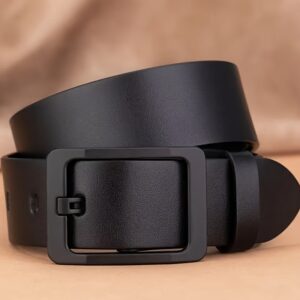 product-fancy-d348638d-83a4-41aa-9757-60795d4a8ee3 1pc Men'S Genuine Leather Casual Belt - Minimalist Vintage Design with Alloy Buckle, Adjustable Fit for Casual, Work, Parties & Valentine'S Day - Durable Everyday Accessory, High-Quality Craftsmanship, Casual Attire, Classic Style, Fashion