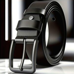 Men'S Stylish And Elegant High-Quality Genuine Leather Belt with Alloy Buckle - Medium Width, Sweat-Resistant Black Technology, Classic Design Suitable for Business Suits And Casual Jeans, Universal Size for All Seasons