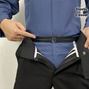 A Men'S Adjustable Elastic Belt Suitable for Both Business And Casual Wear, Featuring a Non-Slip Design And an Elegant, Tailored Fit with a Buckle Ring for Secure Fastening